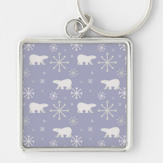 Porte-clés Motif de Noël avec ours polaires et flocons de nei