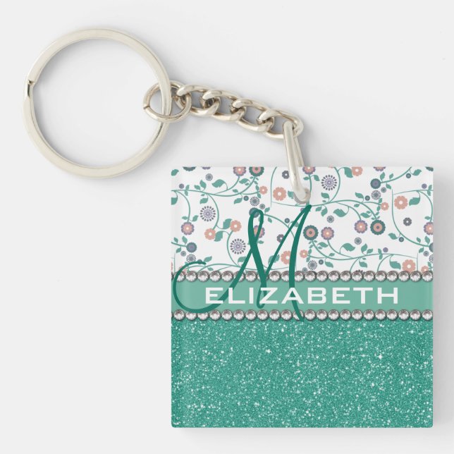 Porte-clés Motif de parties scintillantes de fleur de (Devant)