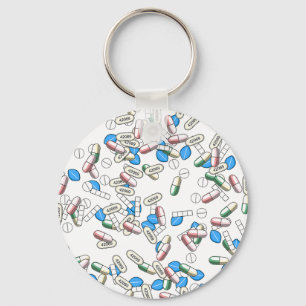Porte-clés Motif de pilules saupoudrées