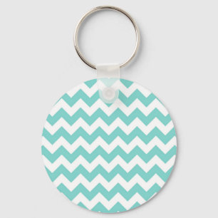Porte-clés Motif de zigzag blanc de Chevron d'Aqua de