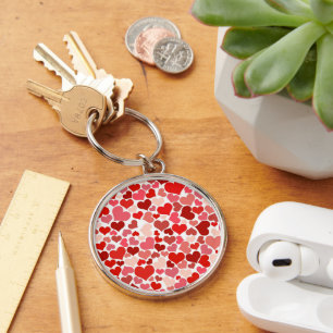 Porte-clés Motif Des Coeurs, Coeurs Rouges, Amour
