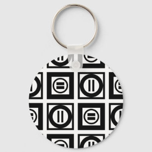 Porte-clés Motif des signes géométriques noir et blanc