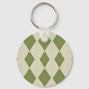 Porte-clés Motif diamant Argyle vert olive