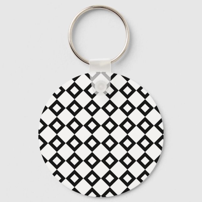 Porte-clés Motif Diamant blanc et noir (Recto)