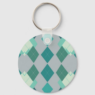 Porte-clés Motif diamanté en vert sarcelle Argyle