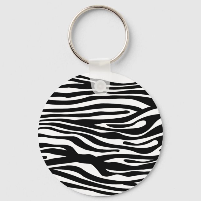 Porte-clés Motif d'impression Zebra - noir et blanc (Recto)