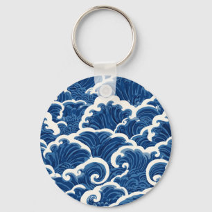Porte-clés Motif d'onde océanique sans faille d'inspiration j