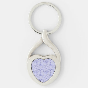 Porte-clés Motif d'une ligne d'animal marin et voilier
