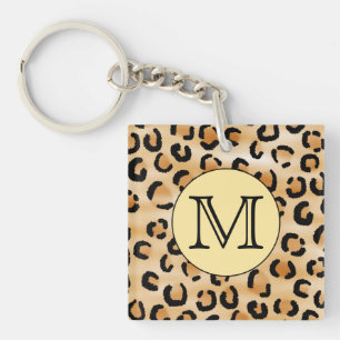 Porte-clés Motif Empreinte de léopard Monogramme personnalis