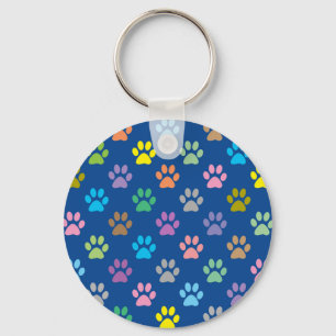 Porte-clés Motif empreinte de patte coloré