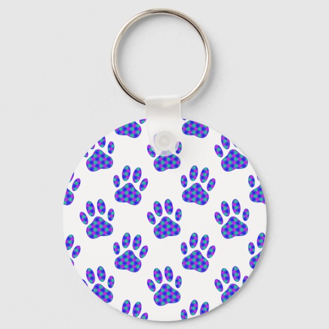Porte-clés Motif Empreinte de patte cosmique (Recto)