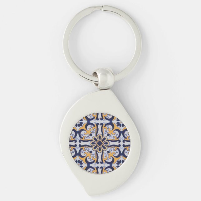 Porte-clés Motif en tuiles portugaises (Devant)