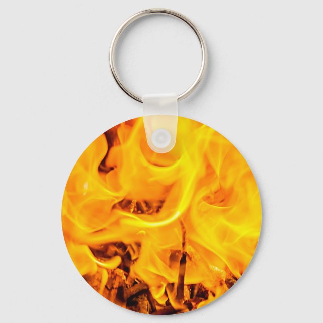Porte-clés Motif Feu Et Flames (Recto)