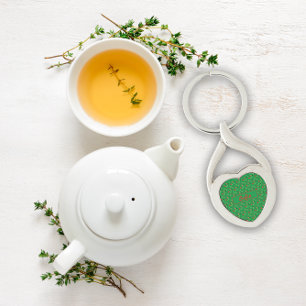 Porte-clés motif fleur sauvage nom vert Porte - clé métalliqu