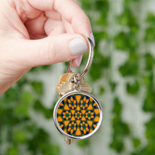 Porte-clés Motif Fleurs Abstraites uniques