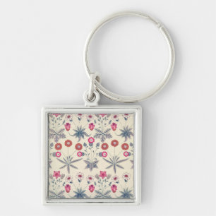 Porte-clés Motif floral de marguerite de William Morris rouge