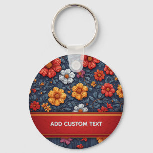 Porte-clés Motif floral élégant