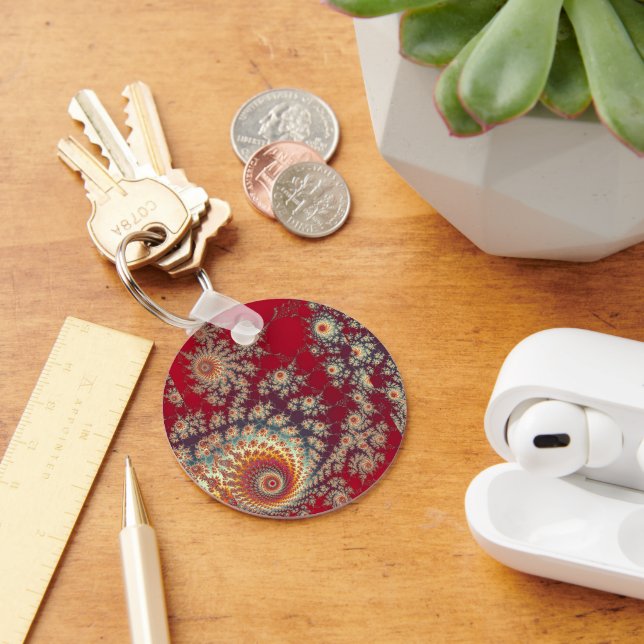 Porte-clés Motif floral en spirale (Bureau)