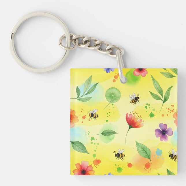 Porte-clés Motif fluide et dynamique (Devant)