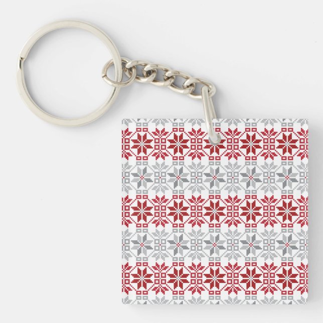 Porte-clés Motif géométrique du soleil du matin letton VIII (Devant)