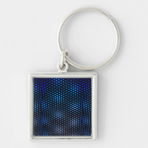 Porte-clés Motif géométrique moderne à points bleus