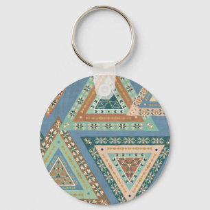 Porte-clés Motif indien tribal   bleu extérieur de Geo X