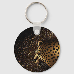 Porte-clés Motif Jaguar Doré