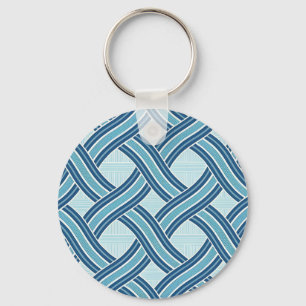 Porte-clés Motif Lignes Bleues