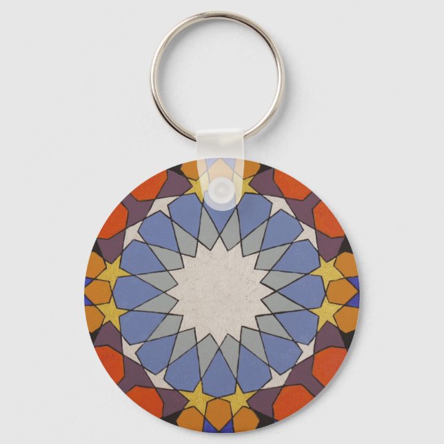 Porte-clés Motif marocain Porte - clé bleu orange (Recto)