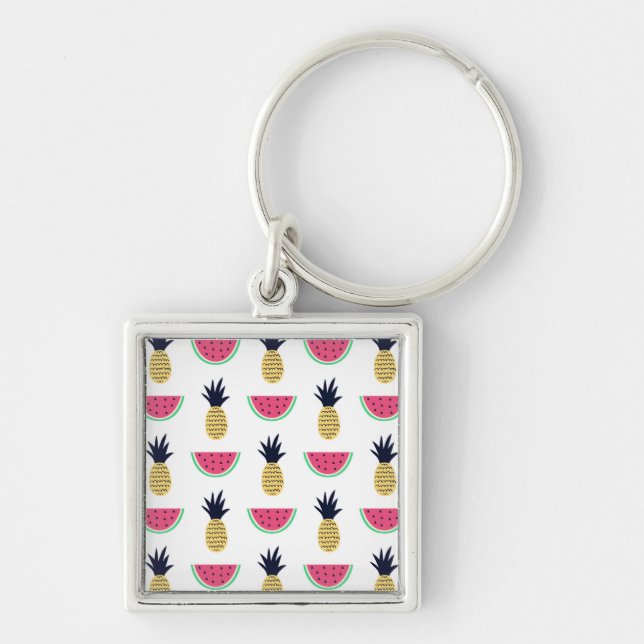 Porte-clés Motif mignon de griffonnage d'ananas et de (Devant)