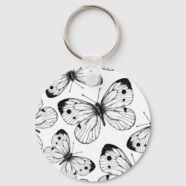 Porte-clés Motif papillon de choux (Recto)