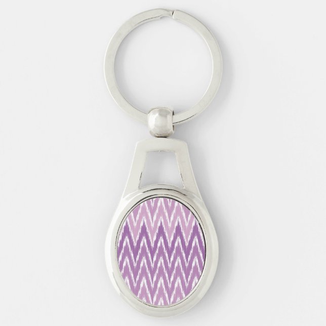 Porte-clés Motif Purple Ombre Ikat Chevron Zig Zag Stripes (Devant)