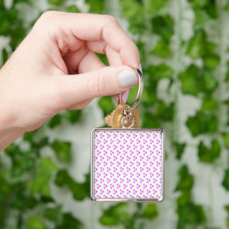 Porte-clés Motif répété de fleurs roses et violettes élégante