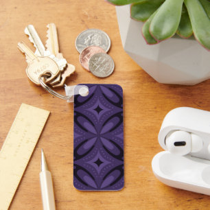Porte-clés Motif Rétro de Couleur Violet Foncé
