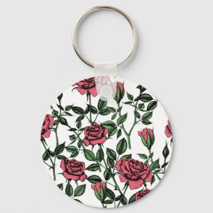 Porte-clés motif rose
