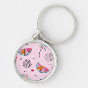 Porte-clés Motif rose tropical de style de Memphis