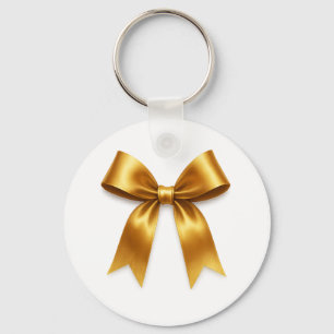 Porte-clés Motif Ruban Doré — Luxe Minimaliste Élégant
