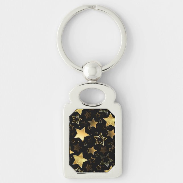 Porte-clés Motif sans couture avec étoiles d'or (Devant)