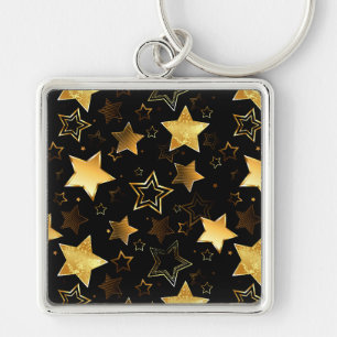 Porte-clés Motif sans couture avec étoiles d'or