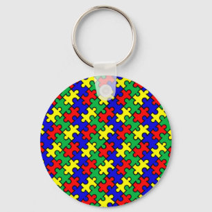 Porte-clés Motif sans couture de puzzle