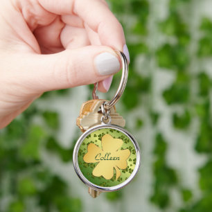 Porte-clés Motif Shamrock vert
