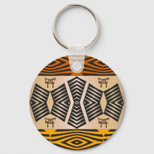 Porte-clés motif tribal africain ethnique