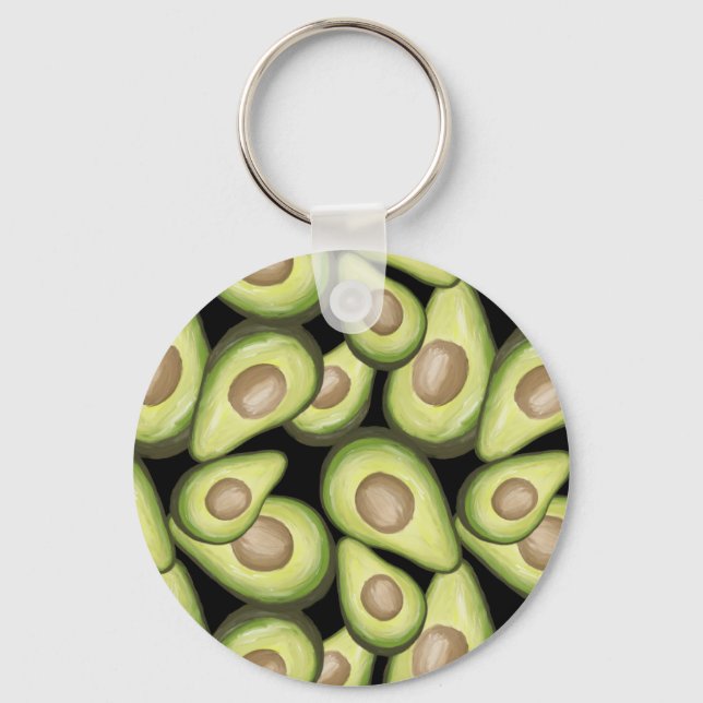 Porte-clés Motif Vegan Avocado frais et gourmand (Recto)