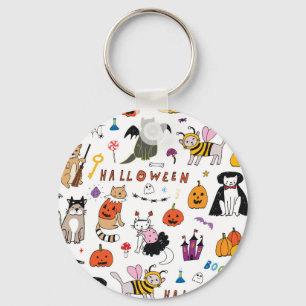 Porte-clés Motif Vintage Halloween Cats