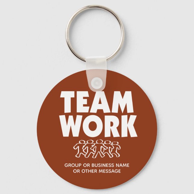 Porte-clés Motivation de travail d'équipe avec nom de groupe (Recto)