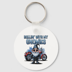 Porte-clés moto « Rouler avec mes gnomes »