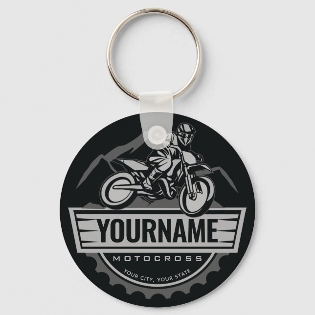 Porte-clés Motocross personnalisée Rider Dirt Bike Hill Racin (Recto)