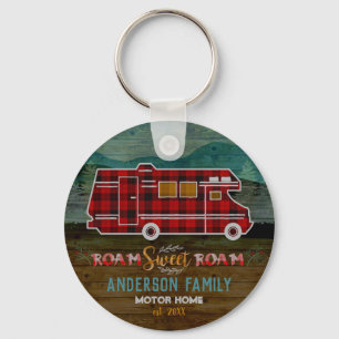 Porte-clés Motorhome RV Camper Travel Van Rustic Personalized