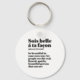 Porte-clés Mots Français Inspirationnels Belle Sois Belle