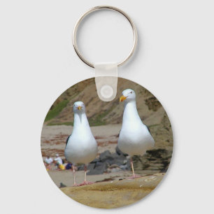 Porte-clés Mouettes sur la plage d'océans